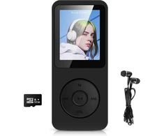 Ausinės 32 gb mp3 grotuvas bluetooth 5.3 su 1.8 colio tft spalvotu ekranu su ausinėmis, hifi muzikos mp3 grotuvas vaikams su garsiakalbiu, fm radijas, e-knyga, įrašymas, palaiko iki 128 gb, juodas