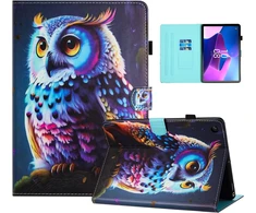 Auslbin spalvingas pu dėklas, skirtas lenovo tab m10 gen 3 10.1 colių planšetiniam kompiuteriui, gražus raštas, atverčiamas tab m10 ((3-osios kartos))/tb-328fu/xu planšetinio kompiuterio dėklas su stovu, tinkamas filmams, vaizdo pokalbiams, owl