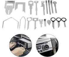 Automagnetola 38 dalių automagnetolos išėmimo įrankių rinkinys, audio stereo cd grotuvas, radijo išėmimas, įdiegimo įrankių raktai iš anglinio plieno (raudonas)