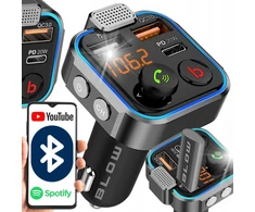 Automagnetola Bluetooth fm audio mp3 transmiteris greitas įkroviklis 3x usb qc 3.0 rgb