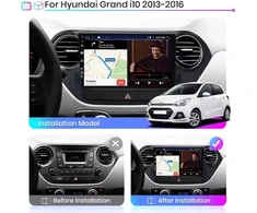 Automagnetola Bxliyer Android 14 automobilinis radijas Hyundai Grand I10 (2013-2018) navigacijos radijas - 4g + 64g - Dsp/carplay/android Auto - kamera + Mic - Ips 9 colių 2 Din - vairo valdymas dviejų dažnių Wifi Dab 360-cam