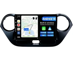 Automagnetola Bxliyer Android 14 automobilinis radijas Hyundai Grand I10 (2013-2018) navigacijos radijas - 4g + 64g - Dsp/carplay/android Auto - kamera + Mic - Ips 9 colių 2 Din - vairo valdymas dviejų dažnių Wifi Dab 360-cam