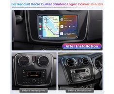 Automagnetola Hikity 2+64g 8 colių android 13 automobilinis radijas, skirtas renault dacia duster sandero logan dokker, belaidis carplay, bluetooth automobilinis radijas su navigacija, wifi mirror link, android auto fm rds swc atbulinės eigos kamera