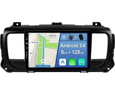 Automagnetola Yuntx [6gb + 128gb] Android 14 automobilinis radijas Toyota Proace/citroen Jumpy 2016-2019-[integruotas Carplay/android Auto/dsp/gps]-9 colių Ips ekranas Dab/mirror Link/bluetooth 5.0/360 kamera