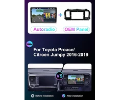 Automagnetola Yuntx [6gb + 128gb] Android 14 automobilinis radijas Toyota Proace/citroen Jumpy 2016-2019-[integruotas Carplay/android Auto/dsp/gps]-9 colių Ips ekranas Dab/mirror Link/bluetooth 5.0/360 kamera
