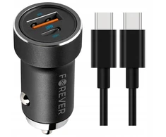 Automobilinis įkroviklis 20w Usb-c + Usb-a su Usb-c kabeliu