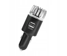 Automobilinis jonizatorius oro valytuvas 2 viename su dvigubais Usb įkrovimo prievadais Tylus juodas