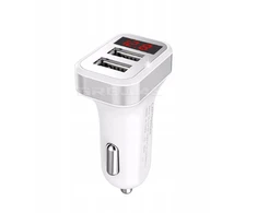 AVO+ Automobilinis įkroviklis 2xusb 3.1a įtampos matuoklis