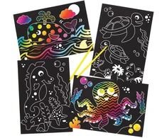 Baker Ross fe310 povandeninis pasaulis scratch art vaikams, kūrybinės veiklos vaikams, meno rinkinys kūrybingiems protams (8 vienetai) - vidutinis