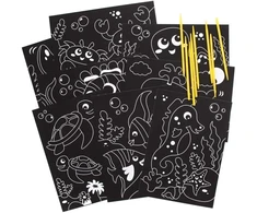 Baker Ross fe310 povandeninis pasaulis scratch art vaikams, kūrybinės veiklos vaikams, meno rinkinys kūrybingiems protams (8 vienetai) - vidutinis