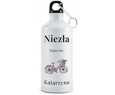 Baltas gertuvė su karabinu 500 ml + spauda - "niezła szprycha" + Vardas