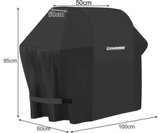 Barbecue cover weatherproof waterproof 100 x 60 x 95 cm juodas