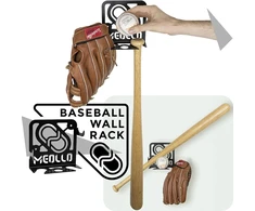 Baseball šikšnosparnio sieninis laikiklis (100% plienas)