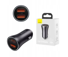 Baseus Golden Contactor Max automobilinis įkroviklis, 2x Usb, 60w (juodas)