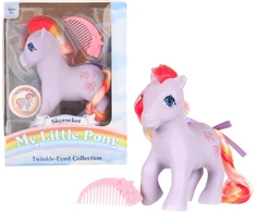 Basic Fun My Little Pony, 35293 Klassikiniai vaivorykštiniai poniai Sky Rocket Pony, 20 cm dydžio, retro stiliaus arkliukai dovanos mergaitėms, žaislinės gyvūnų figūrėlės, arklių žaislai vaikams nuo 3 metų