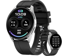 Bebinca išmanusis laikrodis, 1.43 colio amoled ekranas, skambučių funkcija, kūno rengybos stebėjimo prietaisas su daugiau nei 100 sporto režimų, spo2, širdies ritmo ir miego monitorius, ip68 atsparus vandeniui, suderinamas su iphone ir android (juodas)