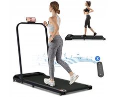 Bėgimo takelis 2 viename su nuotoliniu valdymu, 1-6 km/h, Led, Bluetooth, lengvai sulankstomas
