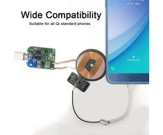 Belaidis įkrovimo priėmimo modulis, 5v 1a Diy Qi standartinis belaidžio įkrovimo imtuvo modulio ritės imtuvo modulio plokštė, skirta visiems Qi standartą palaikantiems telefonams