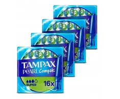 Bema Tampax Compak Pearl Super tamponai su aplikatoriumi 16 vnt x4