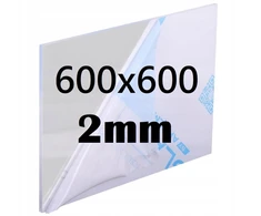 Bespalvis stiklas / plexi / pleksa, pjaustomas pagal matmenis 600x600x2mm akrilas