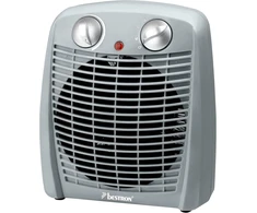 Bestron ventiliatorinis šildytuvas su 2 galios lygiais, su apsauga nuo apvirtimo ir perkaitimo, patalpoms iki 20 m², 2000 W, spalva: pilka