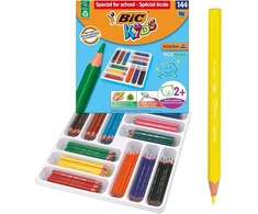 Bic Kids Ecolutions Evolution spalvoti pieštukai / trikampiai spalvoti pieštukai vaikams nuo 2 metų / ergonomiški / skatina taisyklingą laikymą / atsparūs lūžiams / be medienos / spalvotų pieštukų rinkinys su spalvotais pieštukais