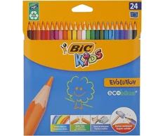 Bic Kids Ecolutions Evolution spalvoti pieštukai piešimui, 24 spalvų, kartoninėje dėžutėje, nuo 5 metų, atsparūs lūžiams ir be medienos, 24 vnt. (1 pakuotė) ir Faber-castell 183800 - Can