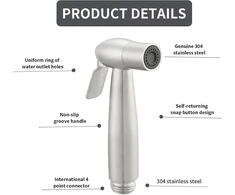 Bidet rankinis dušo komplektas, tualeto bidet dušas su 150 cm ilgio lanksčia teleskopine dušo žarna ir laikikliu, nerūdijančio plieno dušo galvutė, sauskelnių dušas, gyvūnų maudymas, vanduo