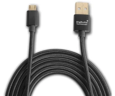 Bigbuild Technology juodas 2 metrų aukso spalvos Usb kabelis, skirtas Cat S31, S41, S42, S42 H+ mobiliesiems telefonams