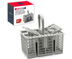 Biharnt stalo įrankių krepšelis apatiniam krepšiui 22.5 x 21 x 16 cm, skirtas Hotpoint, Indesit, Whirlpool Bauknecht Ikea 488000386607, 99673-8729, C00257140, C00386607 indų stovas indaplovės krepšys