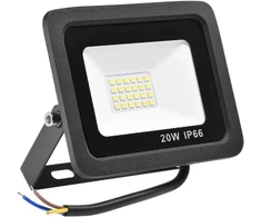Bikuer 20 W šiltai balta led prožektorius, 1400 lm, itin ryškus 220 V led prožektorius, lauko prožektorius, ip66 atsparus vandeniui, 6000 k dienos šviesos baltumo, idealus sieninis šviestuvas, lauko apšvietimas sodui, garažui