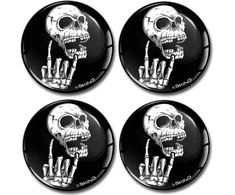 Biomar Labs® 4 x 55 mm lipdukas 3d silikoninis kaukolė ratų gaubtams ratų gaubtai rato stebulės dangtelis rato lipdukas stebulės dangtelis A 2755