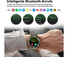 Blackview išmanusis laikrodis vyrams (skambinimas / atsiliepimas į skambučius), 1,39 colio fitneso laikrodis su širdies ritmo, Spo2, žingsniamačiu, miego stebėjimo funkcija, 100 sporto režimų, Ip68 vandeniui atsparus aktyvumo sekiklis, sportinis laikrodis