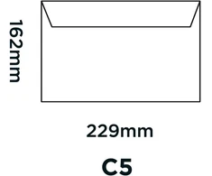 Blake Premium Office C5 162 x 229 mm 120 gsm vokai su atplėšiamu ir užklijuojamu atvartu (34213) Ultra Baltas Wove - 25 vnt.