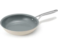 Blazant keraminė indukcinė keptuvė 24 cm, nelimpanti keptuvė, padengta visų tipų viryklėms, keraminė keptuvė be ptfe ir pfoa, su plieno rankena, smėlio spalvos