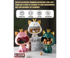 Blook besijuokiančios katės figūrėlės statula, didelio nasro katės dėžutė daiktams, maneki neko laimės katės skulptūra, laimingos katės dėžutė daiktams, kačiuko raktų dubuo, papuošalų padėklas