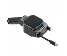 Bluetooth greitasis automobilinis įkroviklis | 96w 3a | Usb-c | ištraukiamas kabelis