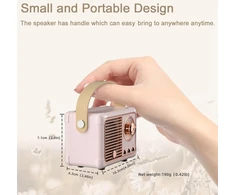 Kompiuterio kolonėlės Bluetooth kolonėlė, maža, retro, nešiojama vakarėlių kolonėlė naudojimui patalpose ir lauke, kawaii dekoracija, vaikų kambario dekoracija, šaunios dovanos mergaitėms, berniukams, vaikams, paaugliams, moterims