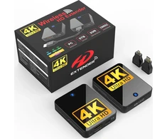 Televizorius Bmoste belaidis Hdmi siųstuvas ir imtuvas 4k, 9 nustatomi „wi-fi“ kanalai, 200 pėdų / 60 m, 3-ios kartos antena, vaizdo ir garso transliacija iš nešiojamojo kompiuterio, kompiuterio, Stb, kameros į televizorių, projektorių, monitorių (juodas)