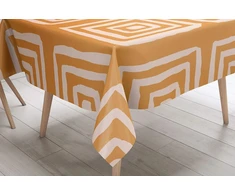 Bonamaison virtuvės dekoracija, staltiesė, oranžinė, nelygi balta, 140 x 140 cm, sukurta ir pagaminta Turkijoje