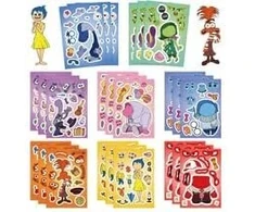 Brain Agents Make a Face lipdukai Inside Out lipdukai nešiojamam kompiuteriui lagaminui riedlentei automobiliui dviračiui kompiuteriui bagažui motociklams estetiški vandeniui atsparūs lipdukų rinkinys iš 24 berniukams