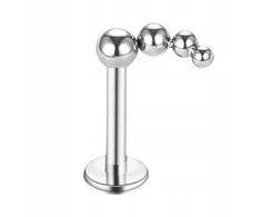 Breil Piercing helix labret auskaras su 4 kamuoliukais, sidabrinis, lobe titanas 1.2/12