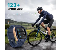 Bribejat išmanusis laikrodis vyrams su telefono funkcija, 1.76 colių Hd fitneso sekiklis su Ai ratuku, 123+ sporto režimai su žingsniamačiu, miego stebėjimo funkcija, Ip68 vandeniui atsparus sportinis laikrodis, skirtas Ios ir Android, mėlynas