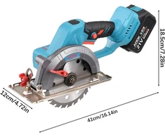 Brushless diskinis pjūklas, 20v akumuliatorinis diskinis pjūklas, 1080rpm, maksimalus pjovimo gylis 40mm, rankinis amatų pjūklas su akumuliatoriumi ir įkrovikliu pjovimui