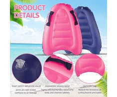 Bubuny pripučiamas bodyboard'as, nešiojamas bodyboard'as vaikams su rankenomis, sulankstoma plaukimo lenta, 75 x 65 x 15 cm, banglentė vaikams banglenčių sportui paplūdimyje, baseine, plaukiojimui, vasarai, vandens sportui