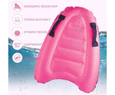 Bubuny pripučiamas bodyboard'as, nešiojamas bodyboard'as vaikams su rankenomis, sulankstoma plaukimo lenta, 75 x 65 x 15 cm, banglentė vaikams banglenčių sportui paplūdimyje, baseine, plaukiojimui, vasarai, vandens sportui