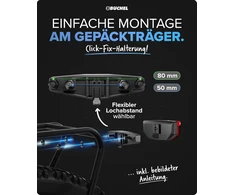 Büchel Dviračio galinis Led žibintas, Usb-c įkrovimas, be įrankių