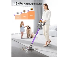 Bulelink akumuliatorinis dulkių siurblys 45 kpa/550 w/65 min., belaidis dulkių siurblys su oled išmaniuoju ekranu ir minkštų bei kietų šerių deriniu, grindų šepetys, montuojamas ant sienos, įkraunamas 1,8 l akumuliatorius
