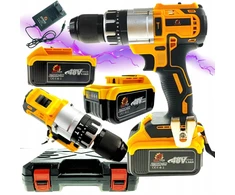 Bull Tech Akumuliatorinis gręžtuvas-suktuvas su smūgiu 2in1 48v 2x 5ah lagaminas Brushless