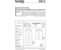 Burda b6613 kelnių ir šortų siuvimo modelis, popierius, 19 x 13 x 1 cm, baltas